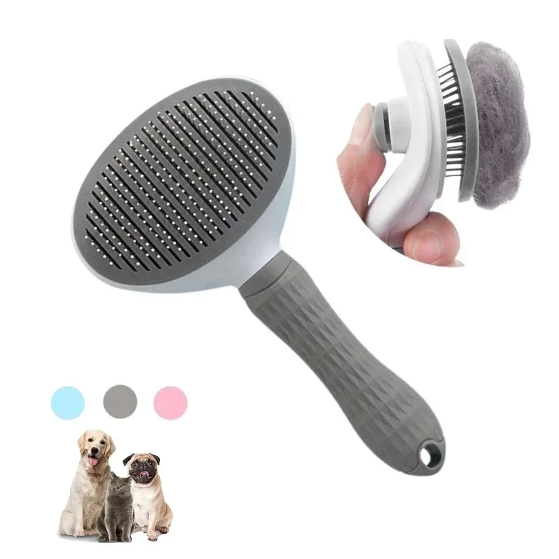 Dog & Cat Grooming Comb – Long Hair Detangler & Cleaning Tool